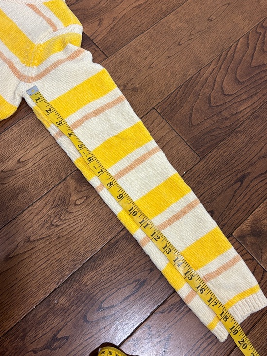 NEW l*space Sun Seeker Sweater Yellow & Cream Striped Cropped Knit Top size XS - Picture 5 of 8